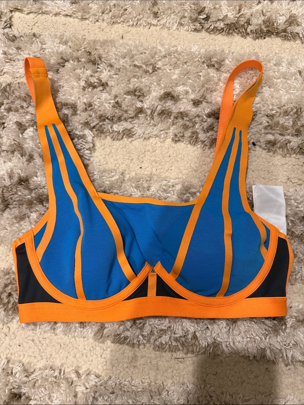 adidas Blue and Orange Underwire Sport Bra 32B